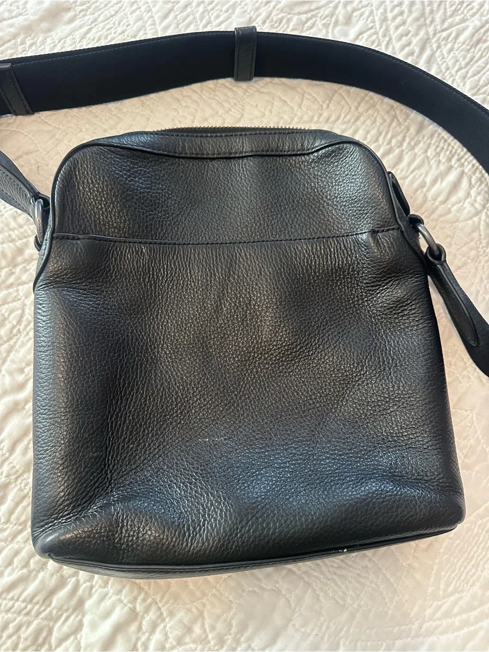 Coach Houston Flight Bag black pebbled leather 4011